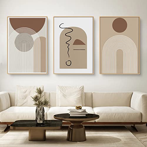 Martin Kench 3-teiliges Bohemian Poster Set Aesthetic Minimalistische Strichzeichnung Bilder Boho Wandbilder, Wohnzimmer Schlafzimmer Deko, ohne Rahmen (B,50x70cm) von Martin Kench