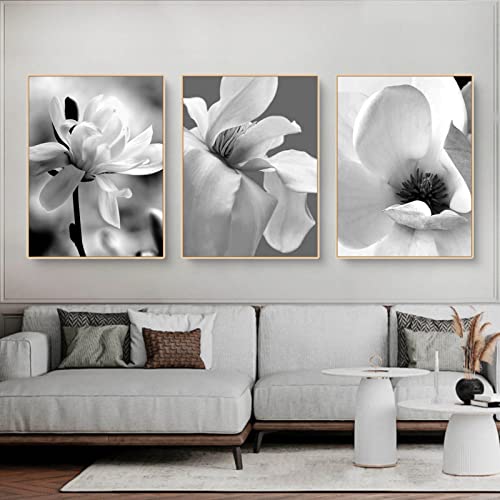 Martin Kench 3-teiliges Premium Poster Set, Aesthetic Blume Schwarz Weiß Löwenzahn Bilder Moderne Wandbilder, Wohnzimmer Schlafzimmer Wanddeko ohne Rahmen (A,50x70cm) von Martin Kench