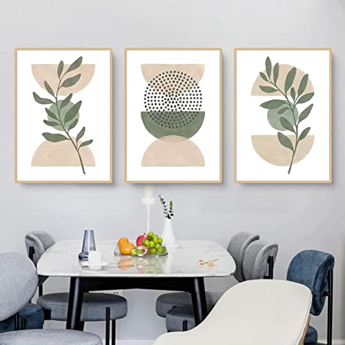 Martin Kench 3er Boho Poster Set, Bohemian Grüne Pflanzen Bilder, Moderne Wandbilder, Boho Deko Wanddeko für Wohnzimmer Schlafzimmer, Ohne Rahmen (C,40x50cm) von Martin Kench