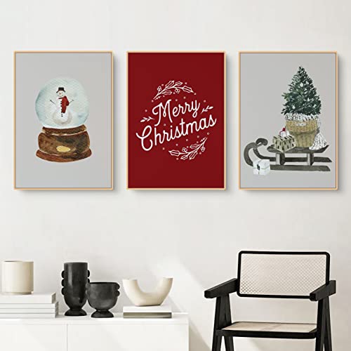 Martin Kench 3er Weihnachtsposte Set, Premium Winter Bilder,Ohne Rahmen Print Kunstposter,Wandbilder Stilvolle Home Deko für Wohnzimmer Schlafzimmer (B,30x40cm) von Martin Kench