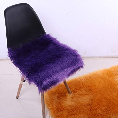 Martin Kench 45 * 45cm Sitzkissen,Faux Lammfell Schaffell Sitzauflage Longhair Fell Optik Nachahmung Wolle Sofa Matte Lammfellimitat Teppich (Violett) von Martin Kench