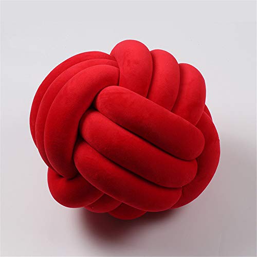 Martin Kench Knot Kopfkissen Kissen Geknotetes Kissen Knoten Ball Kissen Dekor Bett Zimmer Bett Zimmer Dekor Spielzeug (Rot,20cm) von Martin Kench