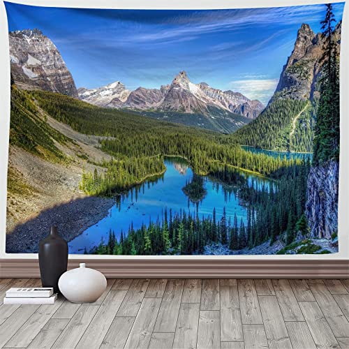 Martin Kench Wandbehang Wandteppich Wald See Natur Tagesdecke Wandtuch Natur Landschaft Stranddecke Wanddeko für Schlafzimmer Wohnzimmer Wohnheim (G,200x150cm) von Martin Kench