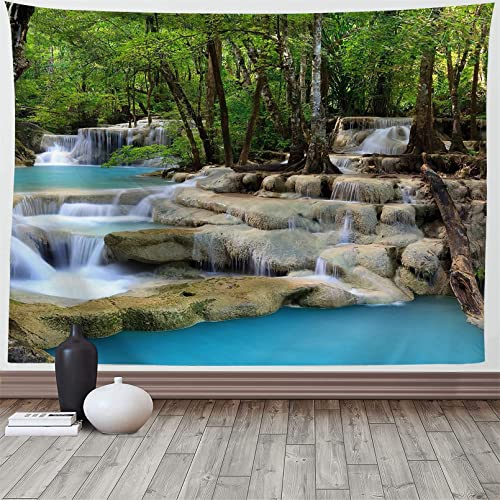 Martin Kench Wandbehang Wandteppich Wald See Natur Tagesdecke Wandtuch Natur Landschaft Stranddecke Wanddeko für Schlafzimmer Wohnzimmer Wohnheim (K,200x150cm) von Martin Kench