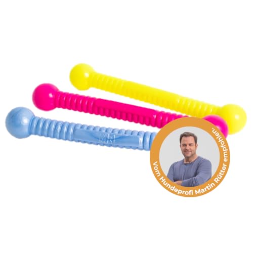 Martin Rütter FUNSTIX Stöckchenersatz für Hunde Größe: M, Farbe: Neongelb – Flexibler & sicherer Apportierstab aus TPE – Schwimmfähig, robust & lebensmittelecht von Martin Rütter