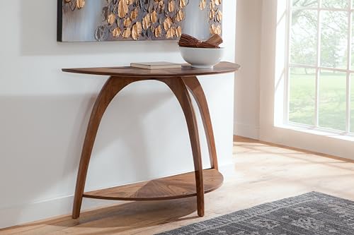 Martin Svensson Home LAX Halbmond Holz Sofa Konsolentisch in warmem Muskatbraun von Martin Svensson Home