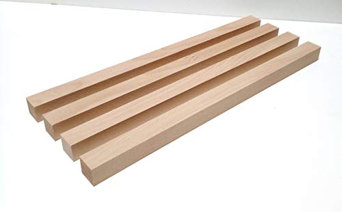 4 Stück Tischfüße Kanthölzer 29x29mm stark. Buche massiv. Kantholz Leisten drechseln bastel Holz. Sondermaße. (120cm lang.) von Martin Weddeling