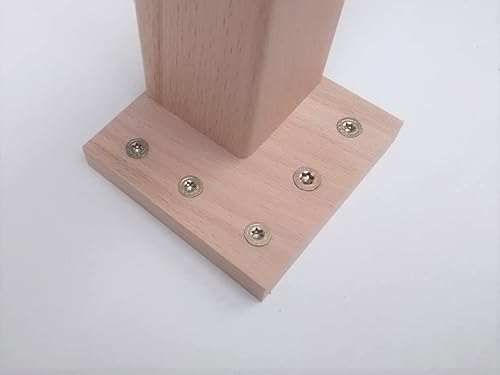 4 Tischfüsse Tischbeine Kernbuche massiv 48x48mm stark. Mit Befestigungsplatte, Oberfläche unbehaldelt, Verschiedene Längen. (100cm lang) von Martin Weddeling