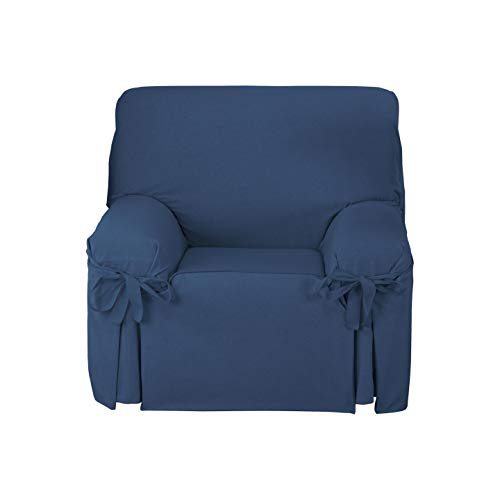 Martina Home Turia Sofabezug mit Schleifen, Baumwolle, Marineblau, 1 Sitzer von Martina Home