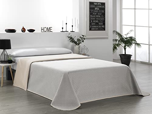 Martina Home Bouti-Tagesdecke, wendbar, Beige Leinen, Bett 135 cm von Martina Home