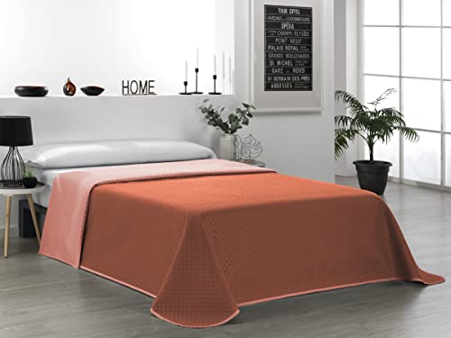 Martina Home wendbare Tagesdecke Bouti, 100% Polyester, Korallenziegel, für Bett mit 135 cm Breite von Martina Home