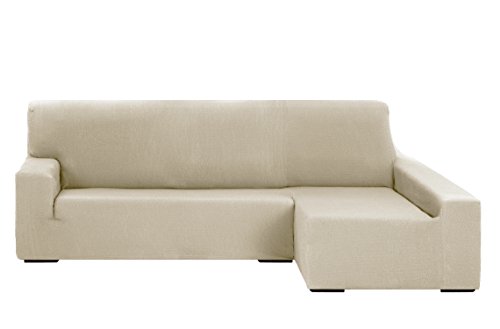 Martina Home - Elastischer Bezug für Sofa, Modell Túnez, Eckteil rechts, Stoff, Elfenbeinfarbe, 3-Sitzer, BRAZO DERECHO (visto de frente) 240 cm a 280 cm von Martina Home