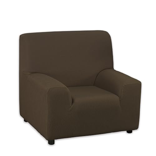 Martina Home Emilia Elastischer Sofabezug für 1-Sitzer, Braun, von 70 bis 110 cm Breite von Martina Home