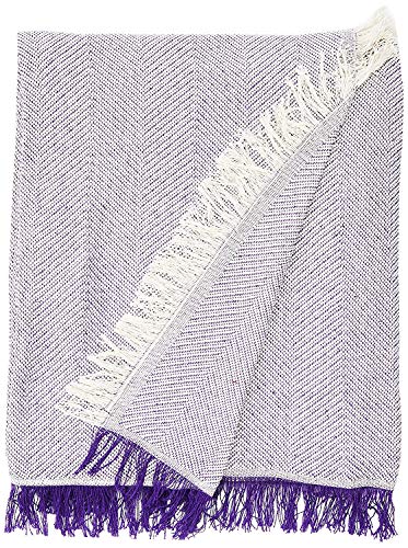 Martina Home Foulard Mehrzweck-Zapfen, 80% Baumwolle, 20% Polyester, Ecru/Lila, 300 x 260 cm von Martina Home