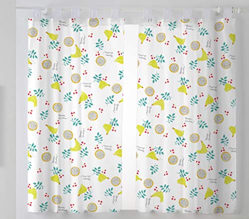 Martina Home Gallinas Vorhang-Set für Küche, Stoff, lemontree, 100 x 140 cm (Pack 2 unidades) von Martina Home
