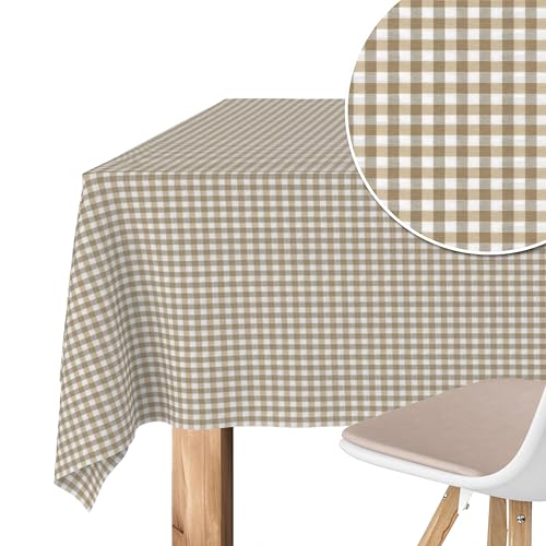 Martina Home Tischdecke mit Teflonbeschichtung Petit Vichy, 250 x 140 cm, Taupe von Martina Home