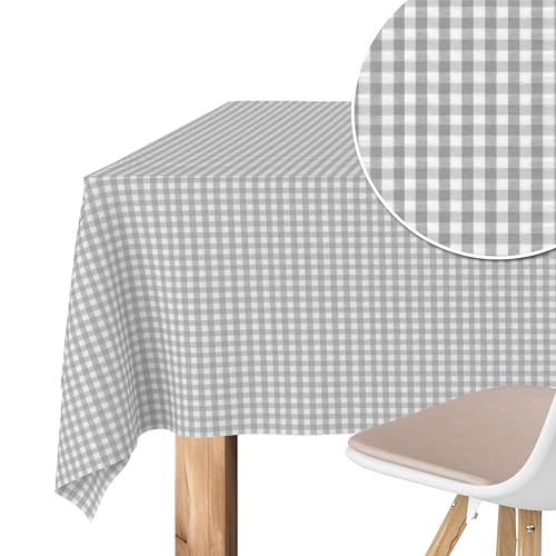 Martina Home Tischdecke mit Teflonbeschichtung Petit Vichy, 300 x 140 cm, Hellgrau von Martina Home