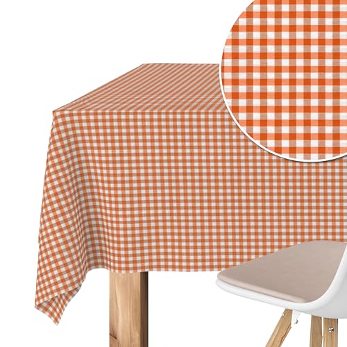 Martina Home Tischdecke mit Teflonbeschichtung Petit Vichy, 140 x 140 cm, Orange von Martina Home