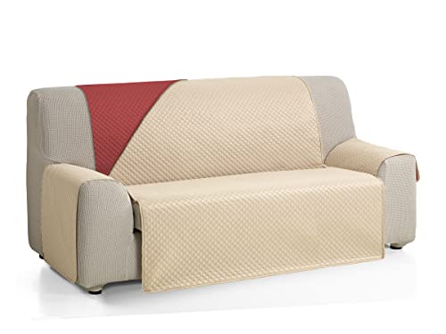 Martina Home Diamond Sofabezug, Polyester, Beige/Rot, 3-Sitzer von Martina Home