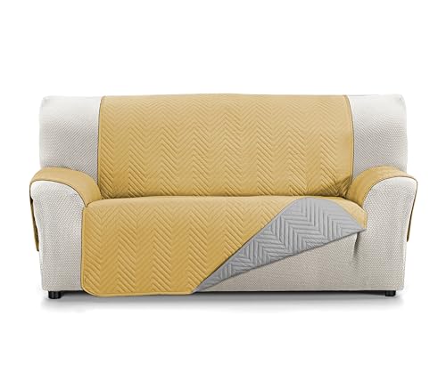 Martina Home Sofaüberwurf Milano, 4-Sitzer, XL, senffarben/perlfarben von Martina Home