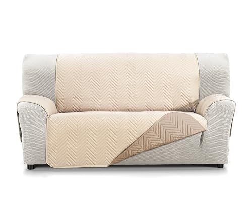 Martina Home Sofaüberwurf Milano 2-Sitzer, Beige/Leder von Martina Home