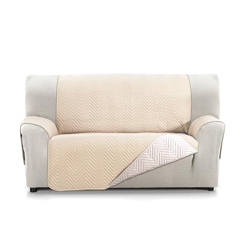 Martina Home Sofaüberwurf Milano 2-Sitzer, Beige/Leinen von Martina Home