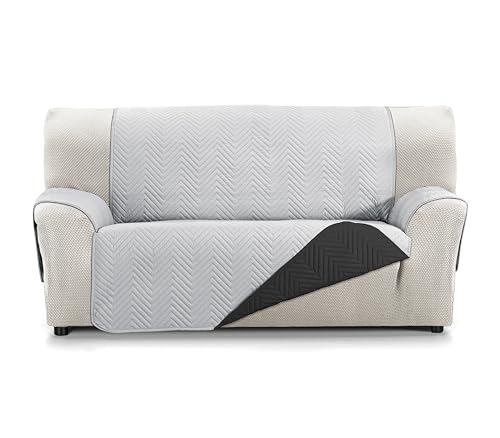 Martina Home Sofaüberwurf Milano 2-Sitzer, Grau/Schwarz von Martina Home