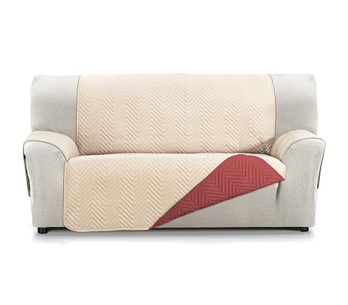 Martina Home Sofaüberwurf Milano 3-Sitzer, XL, Beige/Rot von Martina Home