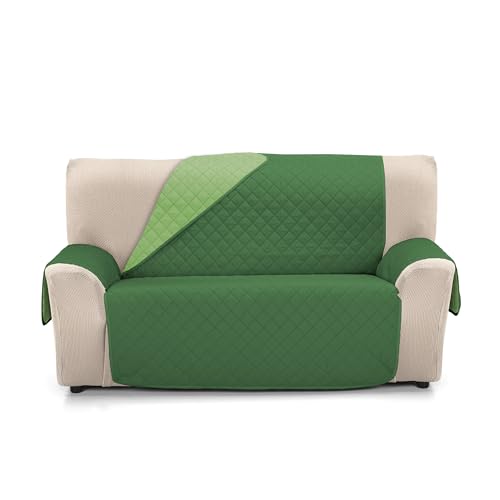 Martina Home Sofaüberwurf gepolstert, wendbar, Bernstein, 2-Sitzer, XL, Olive/Flasche von Martina Home