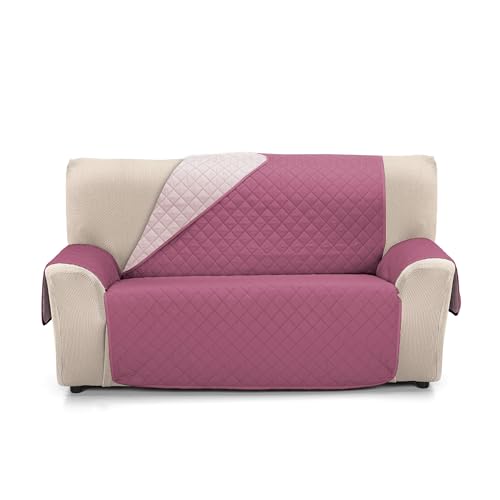 Martina Home Sofaüberwurf gesteppt, wendbar, Bernstein, 2-Sitzer, Aubergine, Lachs von Martina Home