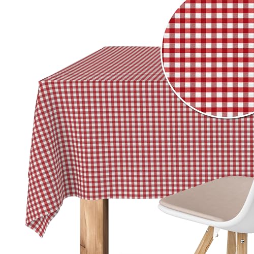 Martina Home Tischdecke mit Teflonbeschichtung Petit Vichy, rund, 140 cm, Rot von Martina Home