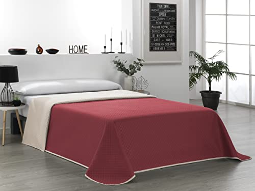 Martina Home Tagesdecke Bouti, wendbar, 100% Polyester, Beige Rot, für Bett mit 135 cm Breite von Martina Home