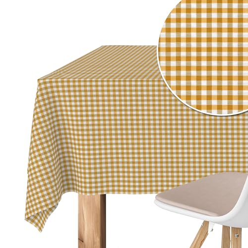 Martina Home Tischdecke mit Teflonbeschichtung Petit Vichy, 180 x 140 cm, Goldfarben von Martina Home