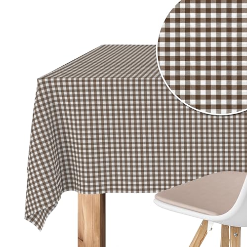 Martina Home Tischdecke mit Teflonbeschichtung Petit Vichy, 240 x 140 cm, Braun von Martina Home