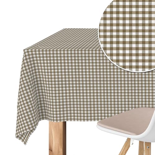 Martina Home Tischdecke mit Teflonbeschichtung Petit Vichy, 300 x 140 cm, Lederfarben von Martina Home