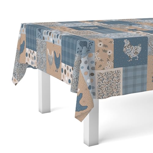 Martina Home Wachstuchtischdecke Patch, 250 x 140 cm, Blau von Martina Home