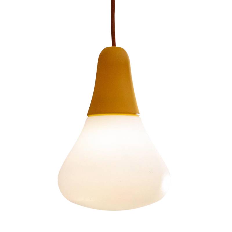 Martinelli Luce - Ciulifruli Pendelleuchte - gelb/matt/H x Ø 19x23cm/Kabel/Baldachin weiß von Martinelli Luce