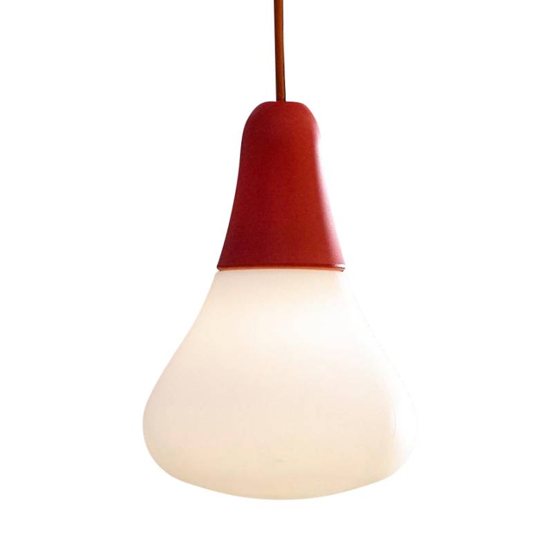 Martinelli Luce - Ciulifruli Pendelleuchte - rot/matt/H x Ø 19x23cm/Kabel/Baldachin weiß von Martinelli Luce