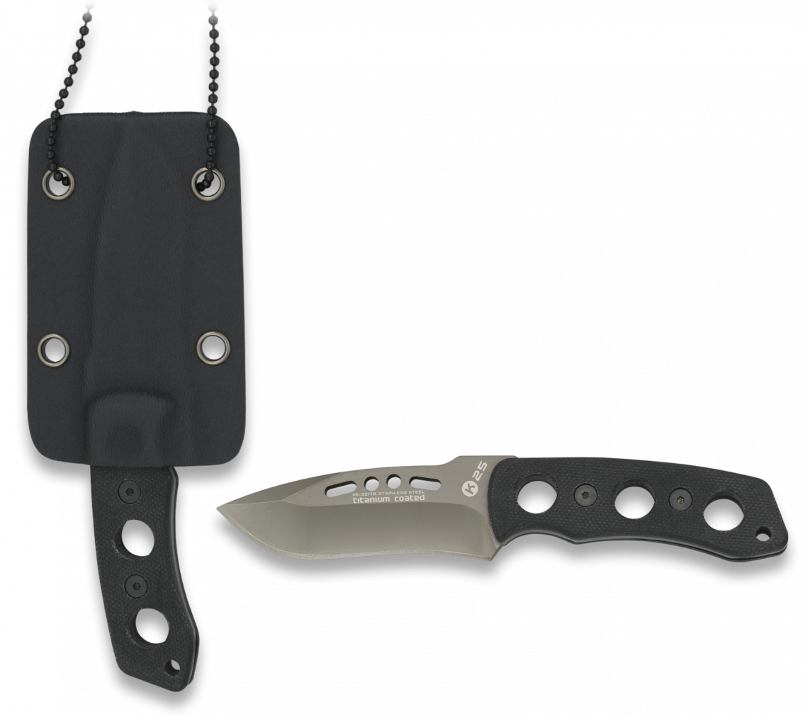 K25 Neckknife Titan beschichtet mit Kydex-Scheide K25 Neckknife Titan beschichtet mit Kydex-Scheide von Martinez Albainox