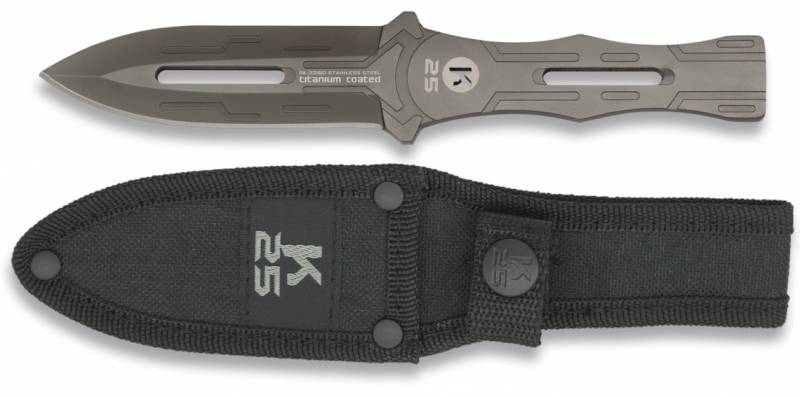 schweres Wurfmesser K25 Titanium Thrower 19cm 110g mit Etui von Martinez Albainox