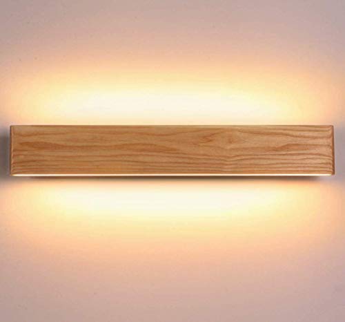 Martll Wandleuchte LED Holz Wandlampe Innen Wandbeleuchtung für Schlafzimmer Flur Korridor Treppe Wohnzimmer Innenbeleuchtung Warmweiß Nachtlicht (52cm) von Martll