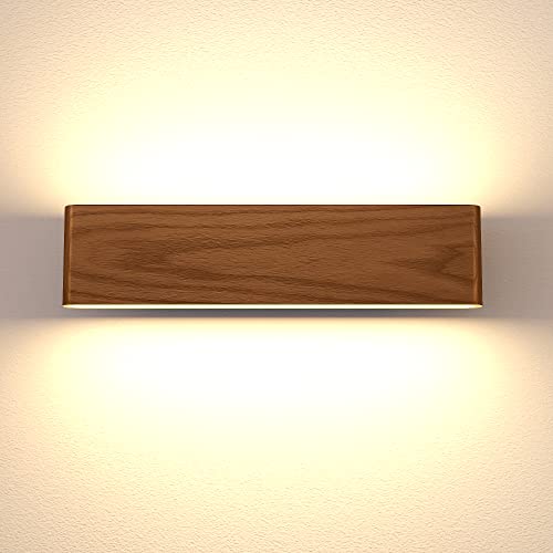 Martll Wandleuchte LED Holz Wandlampe Innen Wandbeleuchtung für Schlafzimmer Flur Korridor Treppe Wohnzimmer Innenbeleuchtung Warmweiß Nachtlicht (32cm A) von Martll