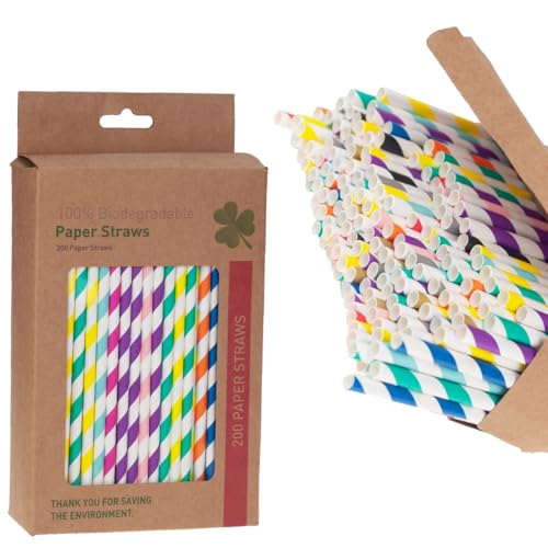 200 PAPIERSTRÄNGE bunt eko 20cm 5mm, Papierstrohhalme, 200 Stück Bio Strohhalme Bunte Papier Trinkhalme Umweltfreundlich Strohhalme 200 PAPIERSTRÄNGE bunt eko 20cm 5mm, Papierstrohhalme, 200 Stück Bio Strohhalme Bunte Papier Trinkhalme Umweltfreundlich Strohhalme von Martom
