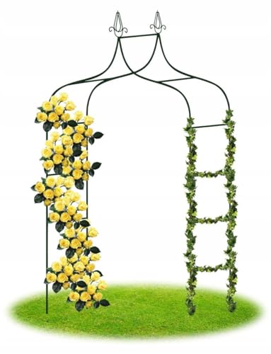 Rosenbogen Gartenbogen Torbogen Rankhilfe für Kletterpflanzen und Rosen Deko-Spitzen grün (Rosenbogen) von Martom