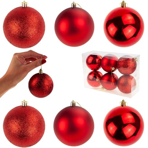 Rotes Weihnachtsbaumschachtel-Set 6cm 6 Stück Nicht abblätternde Weihnachtsbaumschachtel, Kunststoff Bruchsicher Weihnachtsbaumkugeln Christbaumschmuck Christbaumkugeln für Festival Dekorationen Rotes Weihnachtsbaumschachtel-Set 6cm 6 Stück Nicht abblätternde Weihnachtsbaumschachtel, Kunststoff Bruchsicher Weihnachtsbaumkugeln Christbaumschmuck Christbaumkugeln für Festival Dekorationen von Martom