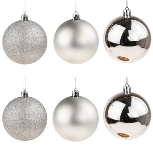 Silberne WEIHNACHTSBAUMKUGELN 6TLG. 8CM UNZERBRECHLICH Set, Christbaumkugeln Plastik Bruchsicher, Weihnachts Weihnachtsdekorationen Silberne WEIHNACHTSBAUMKUGELN 6TLG. 8CM UNZERBRECHLICH Set, Christbaumkugeln Plastik Bruchsicher, Weihnachts Weihnachtsdekorationen von Martom