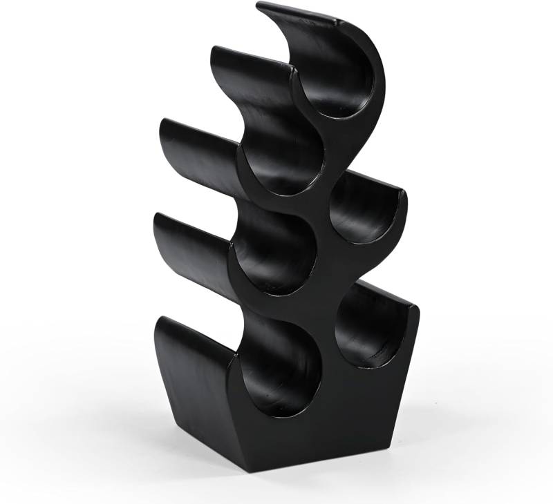 Abstract Elegance Black Wine Rack – Modern Wine Storage von Marudhara