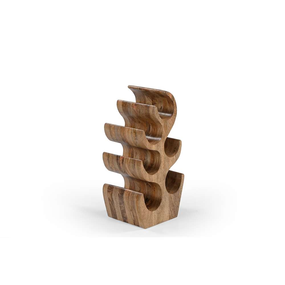 Abstract Elegance Natural Wine Rack – Modern Wine Storage von Marudhara