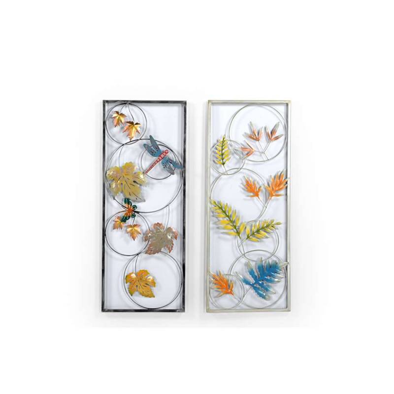 Botanical Elegance Wall Art Set – Framed Real Leaf Panels von Marudhara