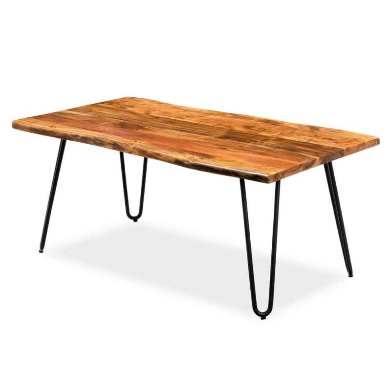Rustic Reclaimed Wood Coffee Table – Industrial Hairpin Legs von Marudhara